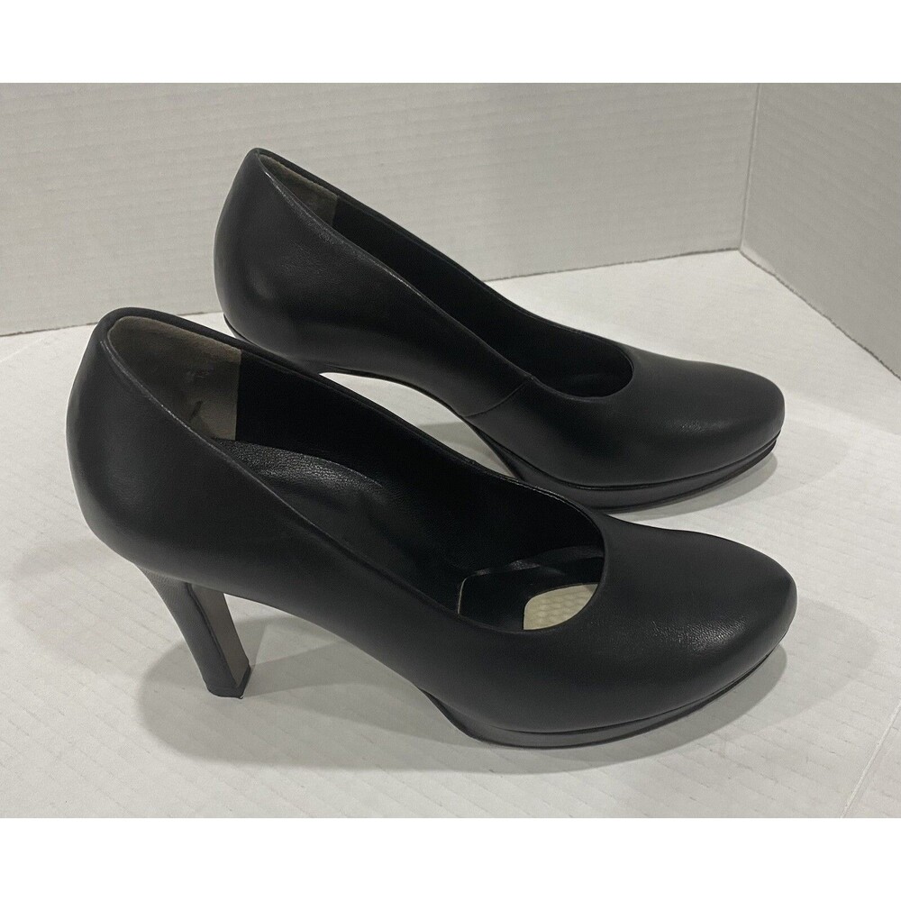 Paul Green Black Leather Platform Pump Heels Womens Size 3